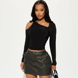 Asymmetrical Black Women's Top